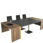 Yuvarlak formda tasarlanmış toplantı masası.