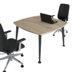 Metal detaylı endüstriyel toplantı masası.