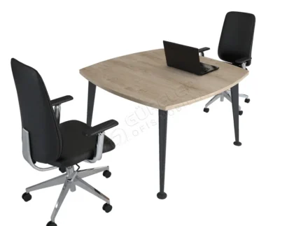 Metal detaylı endüstriyel toplantı masası.