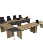 Küçük alanlara uygun köşe toplantı masası.