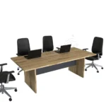 Konferans salonlarında kullanılan geniş toplantı masası.