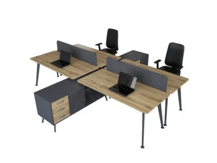 Verimlilik için tasarlanmış ofis çoklu çalışma masası.