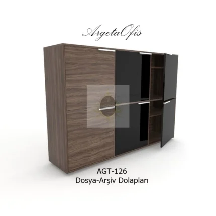 Ahşap ve metal tasarımlı dosya dolapları